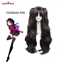 UWOWO Tohsaka Rin Cosplay Wig Fate Grand Order/Fate Stay Night Hair 60CM Wavy Synthetic Hair Anime Fate Grand Order Cosplay Wig