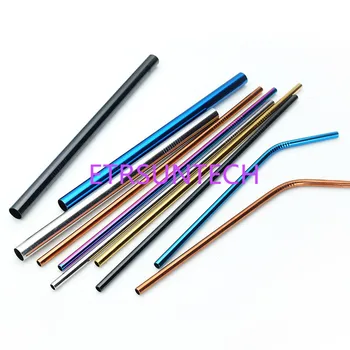 

Diameter 6/8/12mm Colorful Stainless Steel Drinking Straws For Cups Mugs Durable Reusable Bar Drink Accessories Length 215mm