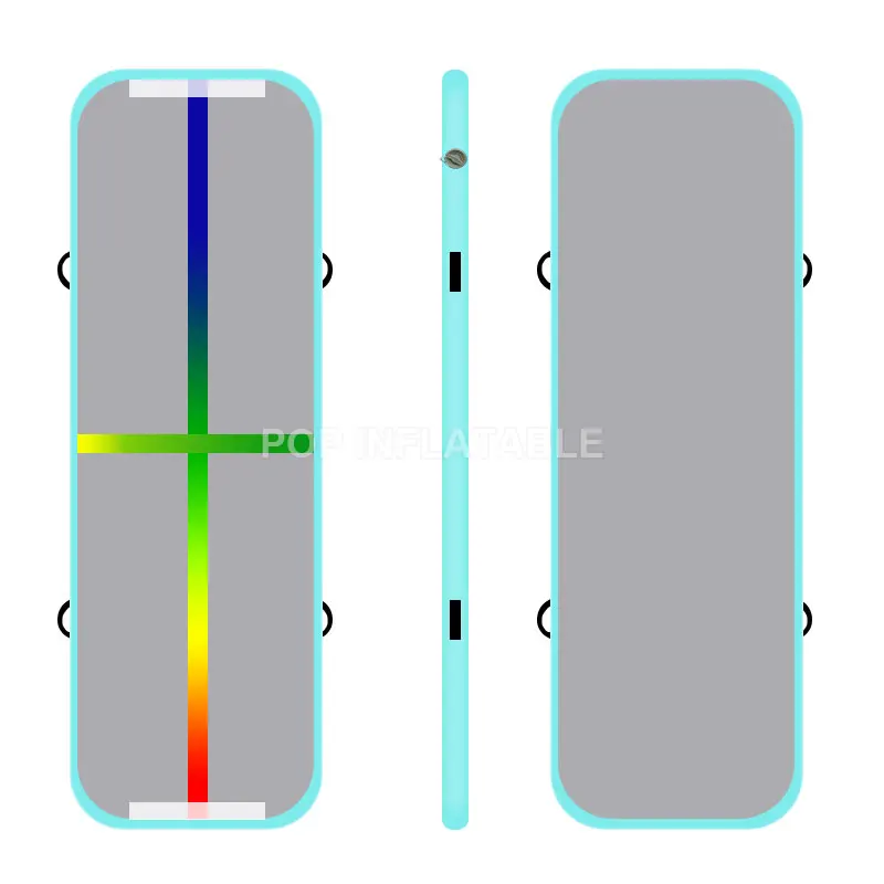 Надувной гимнастический AirTrack Tumbling воздушный трек напольный 3 м батут электрический воздушный насос для домашнего использования/тренировок/Черлидинга/пляжа - Цвет: Light Blue - Rainbow