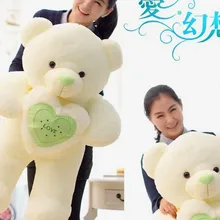 Прекрасный обнять кукла медведя мишки с «любящее сердце» плюшевые игрушки куклы подарок на день рождения зеленый около 120 см