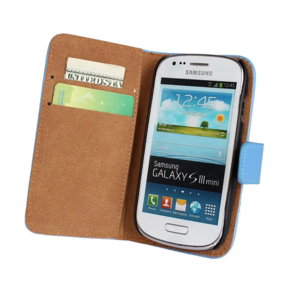 S3 мини кошелек кожаный чехол для samsung Galaxy S3 мини чехол Роскошный чехол с откидной крышкой для Galaxy i8190 держатель для карт с застежкой GG