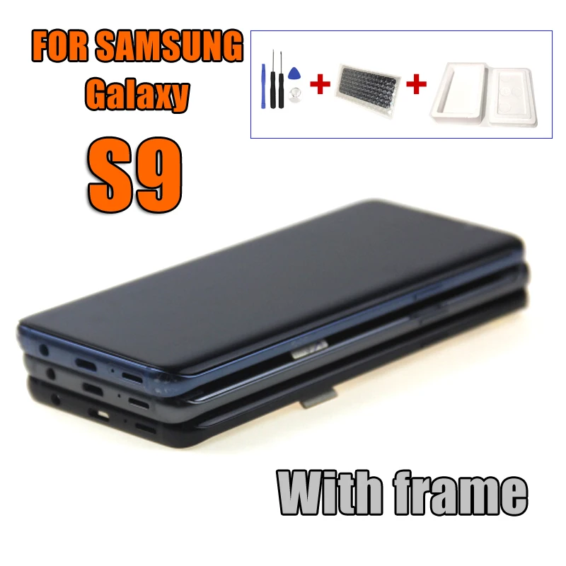 100% супер AMOLED LCD для Samsung Galaxy S9 G960F G960U G960 дисплей сенсорный экран в сборе + рамка 5 8