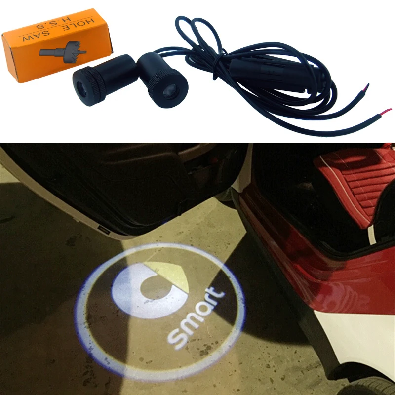 

2 x Newest 4th Gen Ghost Shadow Light Laser Projector Lights LED Car Logo courtesy Door Lamp For Benz Smart W203 SLK CLK SLR AMG