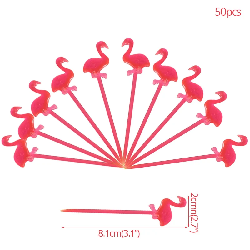 Фламинго вечерние DIY Коктейльные зонтики бумажный зонтик украшение для торта Гавайский пляж вечерние Декор сок размешиватели напитков для вечерние - Цвет: 50pcs