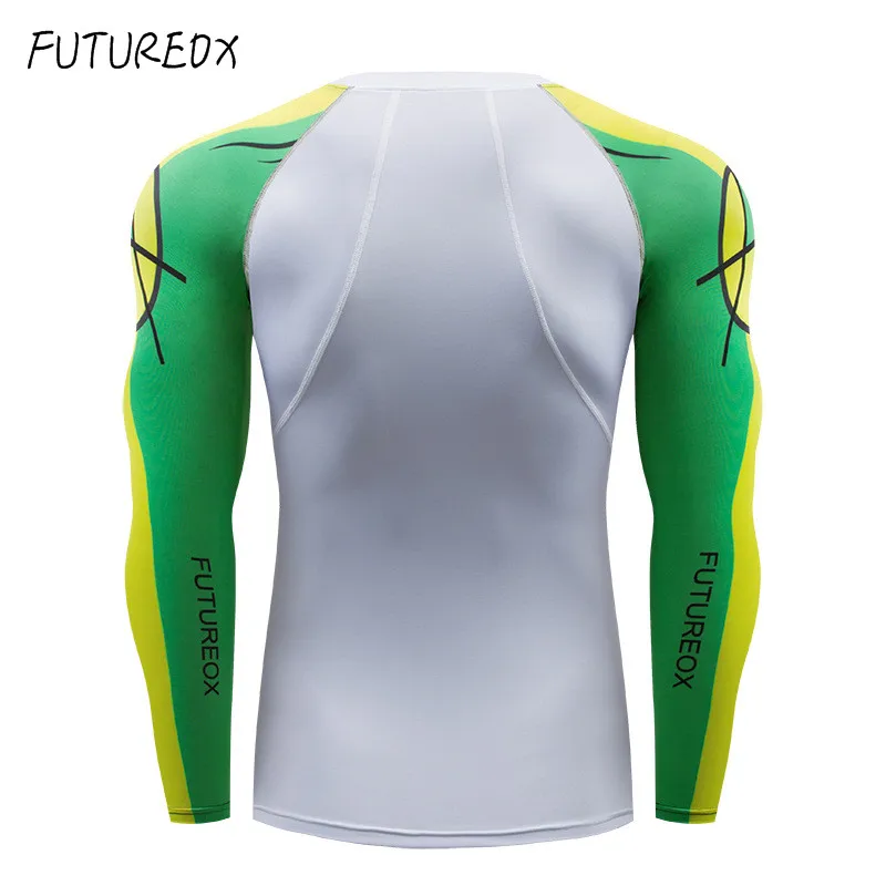 Fashion Long Sleeve Men's T-Shirt 3D Print Men's Skinny Skin Compression Shirt MMA Rash Defender Men's Fitness Top Fitness Set 