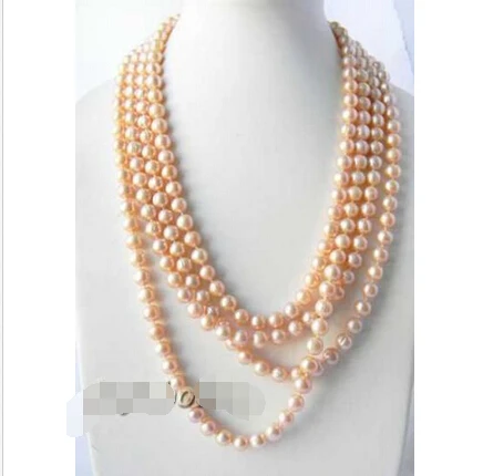 

A 100'' 10mm Pink Round Freshwater Pearl Necklace