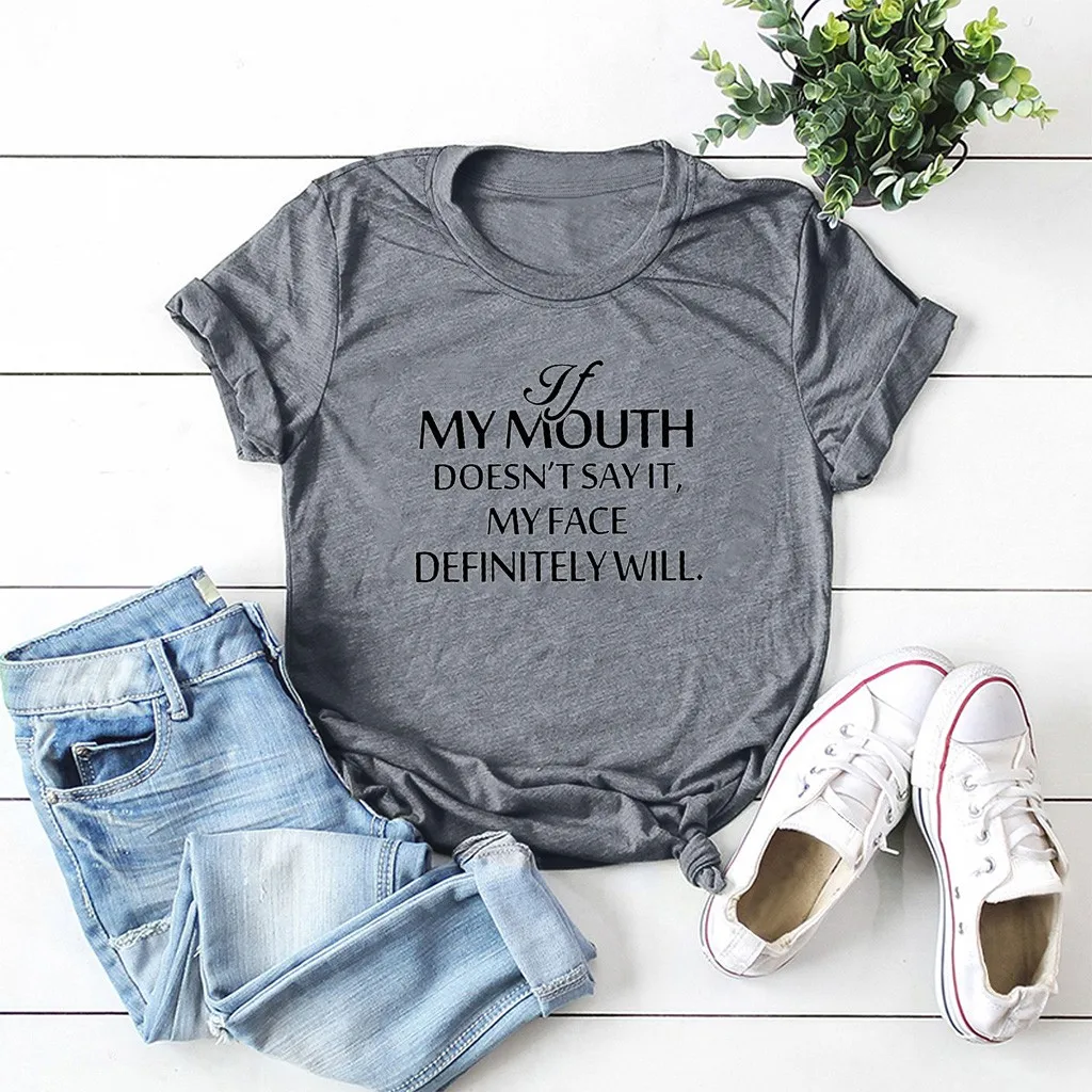 

Fashion Womens T Shirts Plus Size Cotton Letter O-Neck Short Sleeve Pocket Sack Ladies Casual Tee Top Summer Tops Poleras Mujer
