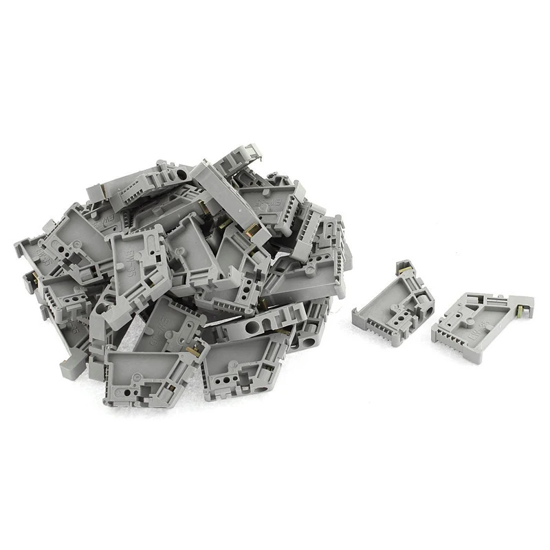 50Pcs 35mm DIN Rail Terminal Block End Stopper Mounting Clips | Строительство и ремонт