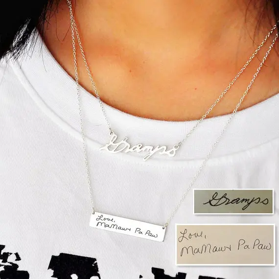 silver signature necklace set