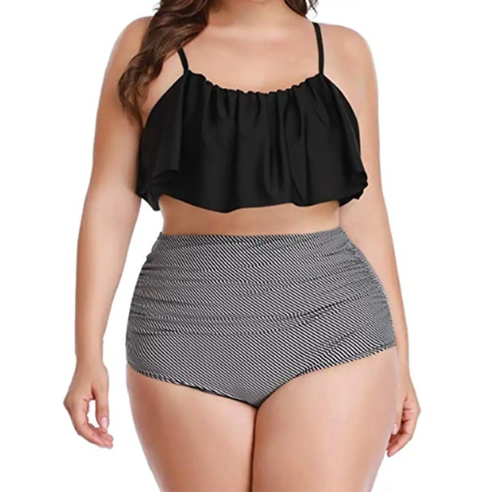 

2019 Bikinis Women Swimsuit High Waist Bathing Suit Plus Size Swimwear Push Up Bikini Set Vintage Retro Beach Wear XXL