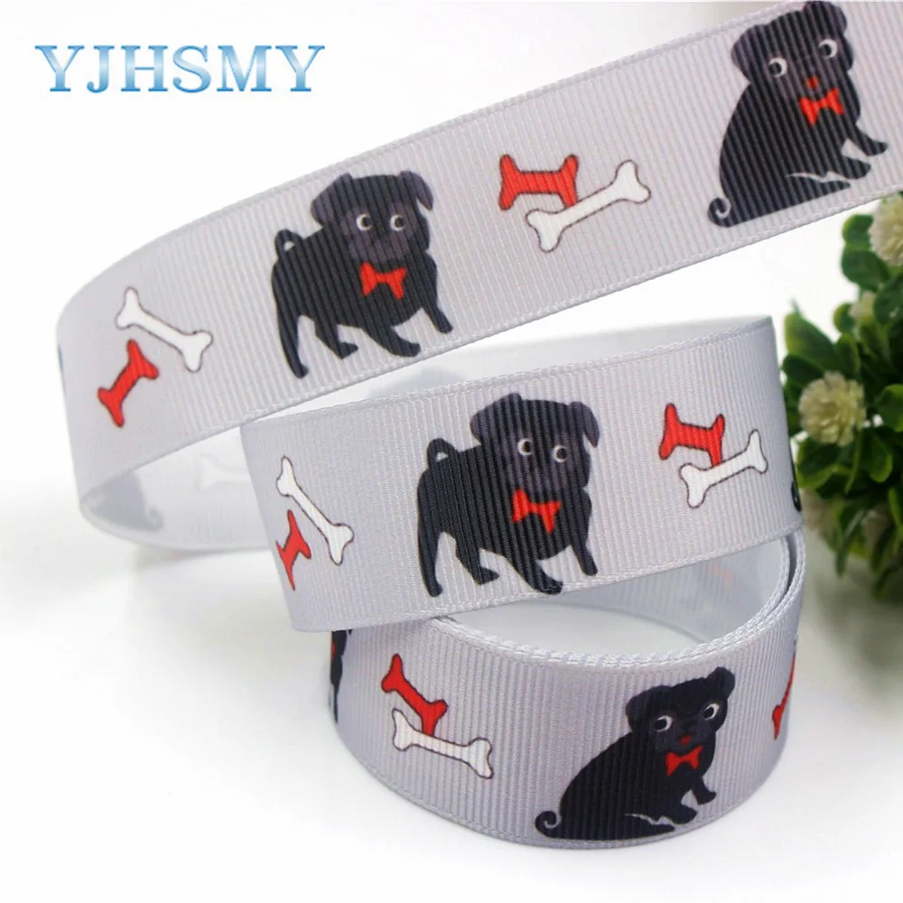 YJHSMY D 17817 762 10 ярдов 25 мм серия собак печатные ленты grosgrain DIY аксессуары для волос