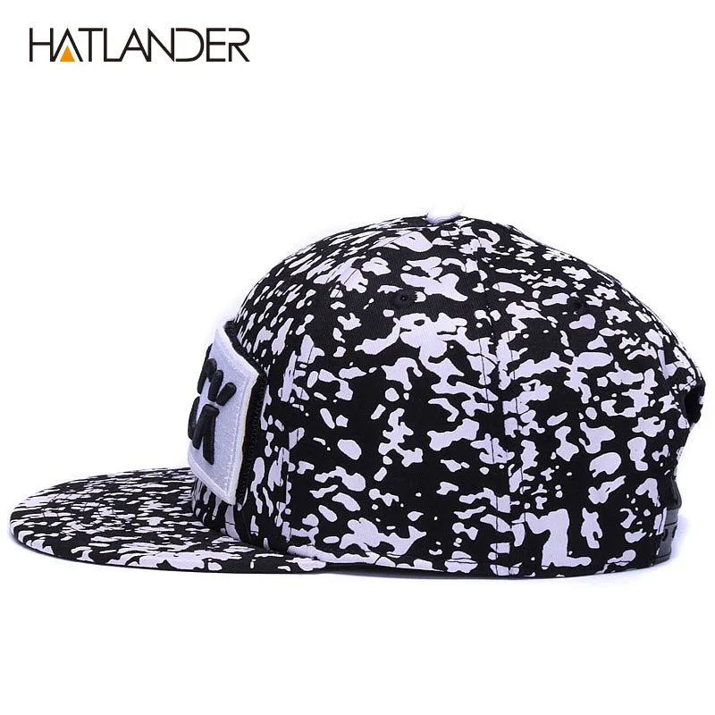 HATLANDER вышивка черные бейсболки с буквами snapback кепка 6 панелей bone gottas уличная