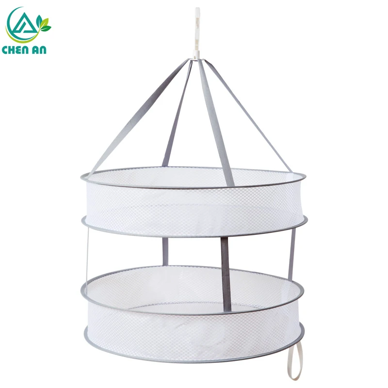 

New Practical S Hook Drying Rack Folding Hanging Clothes Laundry Basket Dryer Net Double-layer Wash Drying Socks Clothes Basket