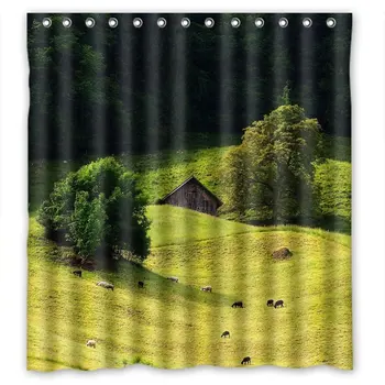 

Wild Green Forest Personalized Fabric Shower Curtain 66(W)X72(H)