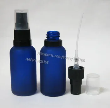 

360 x 30ml Frosted Blue Glass Oil with Tamper Evident Plastic Spray Atomizer, 30 cc Fragance bottle