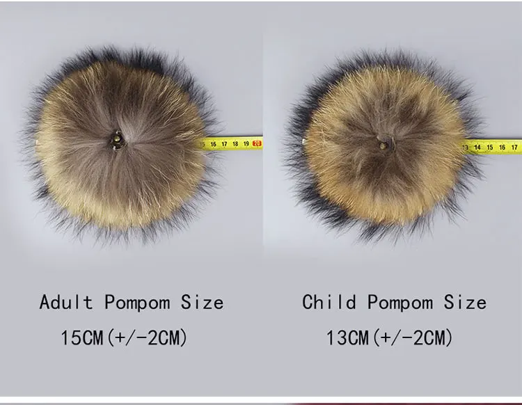 Зимняя шапочка-шарф, комплект с настоящим меховым помпоном, природный енот, для женщин и детей, зимняя теплая вязаная шапка, шарф, Комплект Шапочки