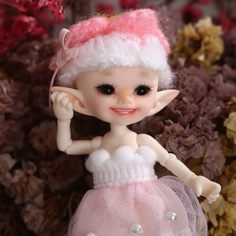Realpuki Popo Бесплатная доставка Fairyland FL кукла BJD 1/13 розовая улыбка Эльфов игрушки для