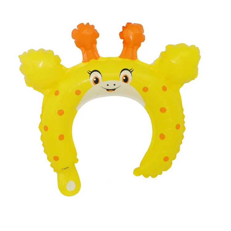 10 шт. милые животные диадема ободок для волос фольга надувные шары Mickey повязка на голову "Минни" с воздушный шар с днем рождения вечерние украшения для детских игрушек - Цвет: 10pcs giraffe