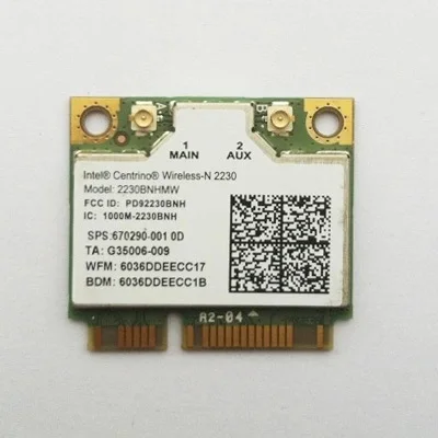 

SSEA New Card for Intel Wireless-N 2230 2230BNHMW half mini PCI-E Wifi Bluetooth4.0 Card for HP DV4 DV6 DV7 M4 M6 SPS:670290-001