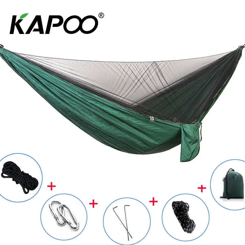 

Double Mosquito Net Hammock Double Portable Parachute Outdoor Hammock Outdoor Furniture Picnic Mat Camping Hammock Swing Chair