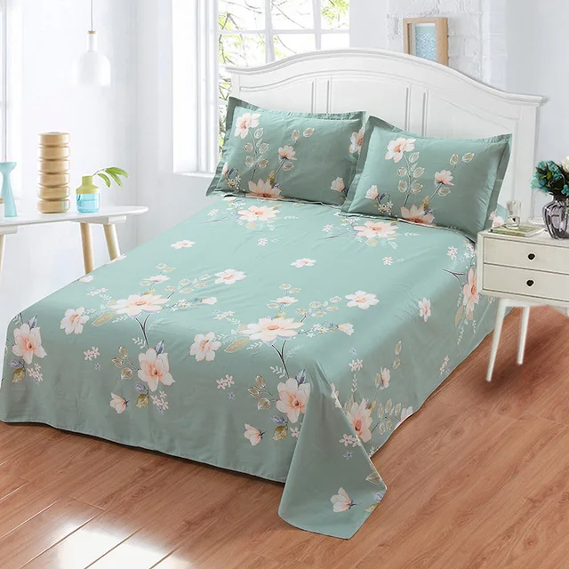 Special Price Pure cotton bed flat fitted sheet white blue flowers printing twin full queen king size bedding sets pillowcase kid Home textile Special Price Pure cotton bed flat fitted sheet white blue flowers printing twin full queen king size bedding sets pillowcase kid Home textile