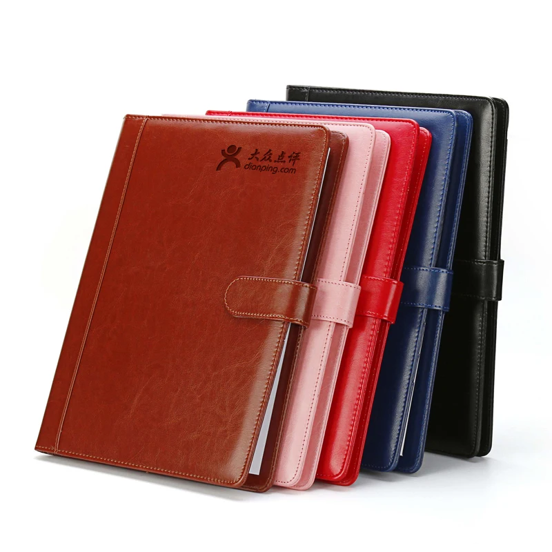 High quality PU leather portable file folder a4 portfolio conferentie