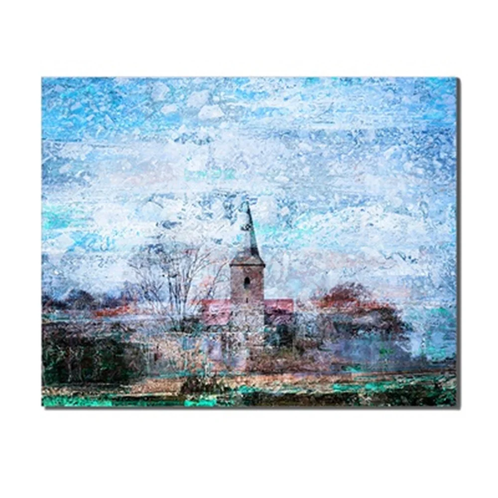 

Abstract Dreamy Building Fashion Frameless Oil Painting Canvas Posters Printed For Home Decoration Creative Unique Gifts On Wall