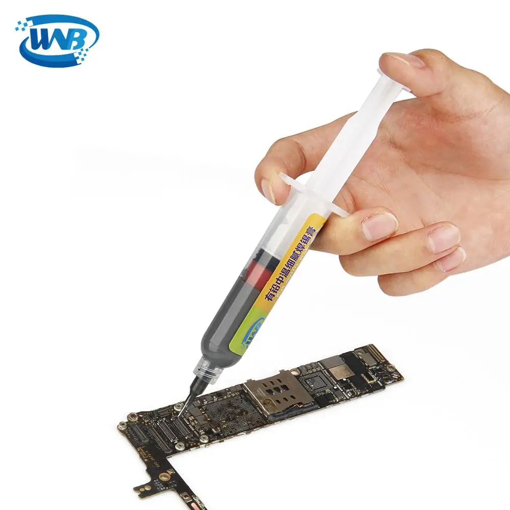 WNB 10cc Syringe Liquid Flux Soldering Paste 35g Leaded Stencil Welding Tool Low Temperature Melting Point 183C Tin Solder Paste