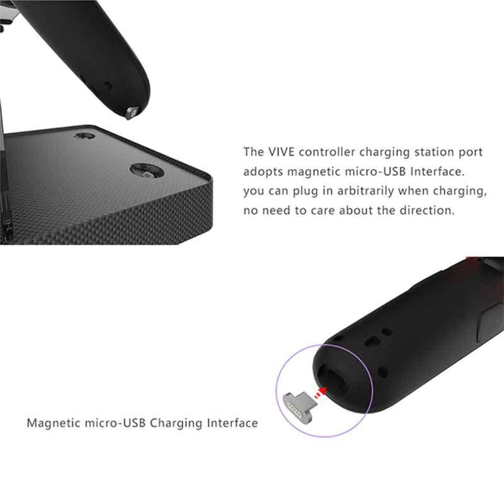 Для htc Vive контроллер Беспроводная двойная зарядная станция для htc Vive Pro VR Ручка беспроводная Магнитная адсорбционная зарядка VR acc