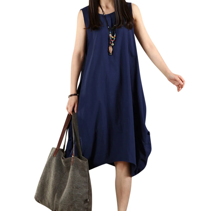 New Elegant ZANZEA Women Summer O Neck Sleeveless Loose Baggy Tank