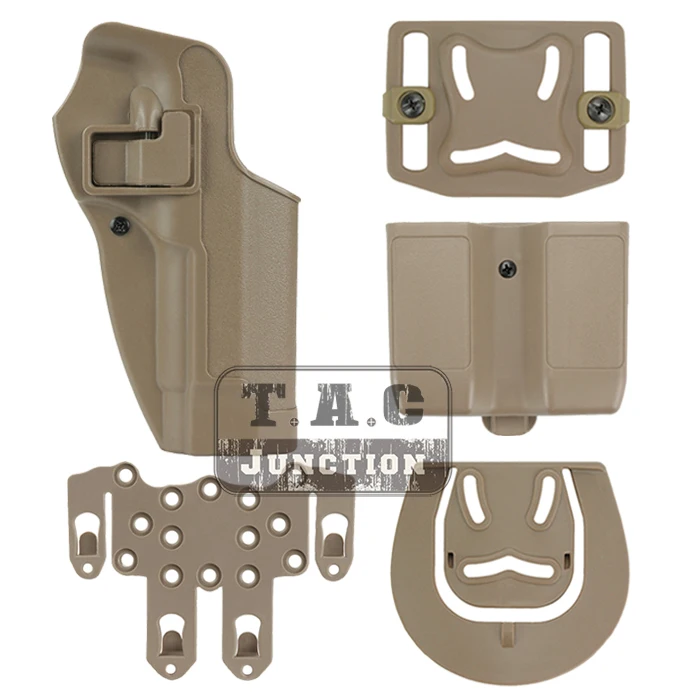 

Tactical CQC Serpa Quick Right Hand Paddle Belt Loop Pistol Holster w/ MOLLE Platform & Magazine Pouch for Beretta 92 96 M9 M92