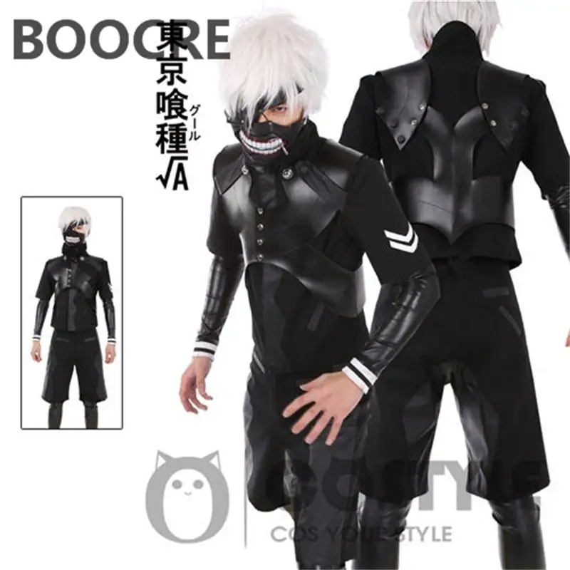 

New Design Anime Tokyo Ghouls Cosplay Costume Ken Kaneki COS Anime Wear W Armour black