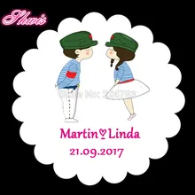 100 шт. Свадебные Self-бумажные наклейки коробка конфет Стикеры s Свадебная пригласительная наклейка собачий жетон на Свадебные торжества