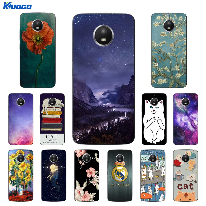 Cases for Motorola Moto E4 Plus Case 5.5&quot Silicone Phone Cat Landscape Printing Cover E (4th Gen.) |