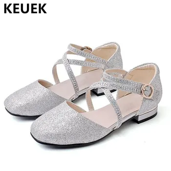 

New Girls Princess Shoes Glitter Spring/Autumn and Summer Student Dance Shoes Children Kids Performance Leather Shoes 04