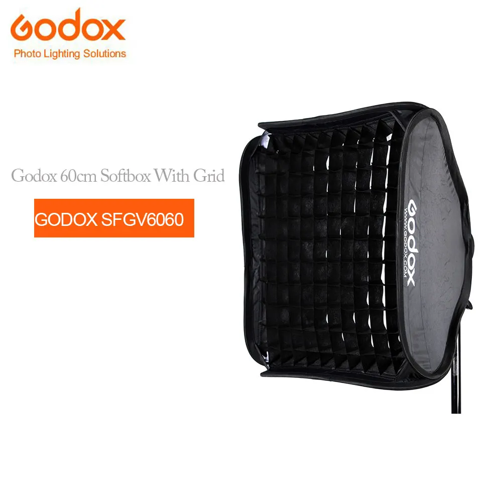 

Godox softbox 60x60cm 24x24inch Portable Diffuser S Type Bracket Bowens Mount Honeycomb Grid for Studio Speedlighting