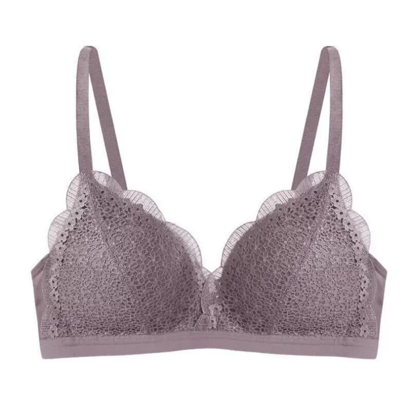 

Wire Free Push Up Sexy Women Bras Lace Floral Bralette Lingerie Small Breast Adjusts B C Thin Pad Bra Female Underwear Intimates