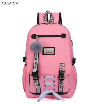 

Large school bags for teenage girls usb with lock Anti theft backpack women Book bag big High School bag youth Leisure College