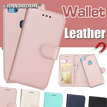 

50pcs 2 in 1 Magnetic Detachable Leather Wallet Case For Huawei P20 Pro P10 9 8 Lite Mate20 10 Pro Luxury Removable Retro Cover