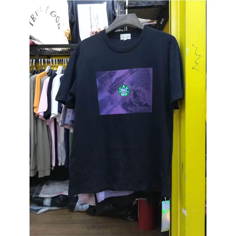 

2019 C.E CAVEMPT T-shirts Higher Quality CAVEMPT Logo Embroidery T-shirt Men Women Oversize Loose Purple Background C.E Tee