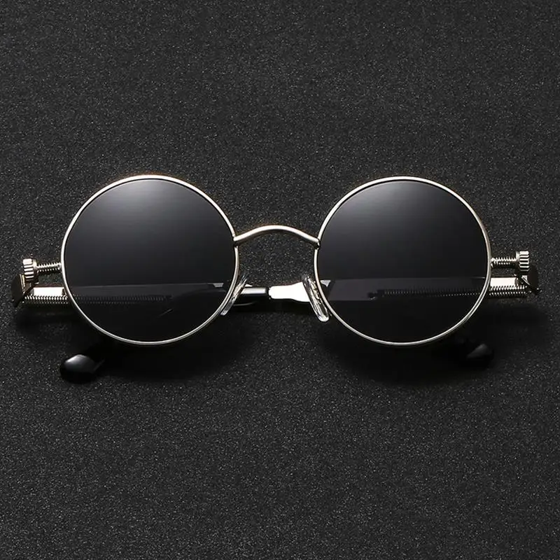 

LongKeeper Retro Steam Punk Sunglasses Women Round Metal Frame Steampunk Sun Glasses Men Vintage Ocean Lens Eyewear Uv400