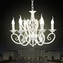 Кованые подвесные светильники белый кулон лампы светильник E14 лампа abajur пункт кварто кухня-столовая дома блеск