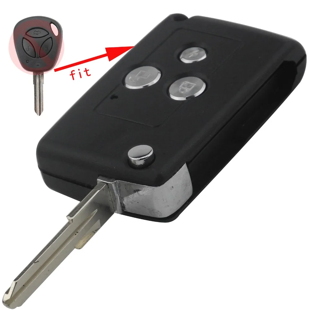 Free Shiping Design 3 Buttons Modified Flip Folding Replacement Car Blank Key Shell For Lada Remote