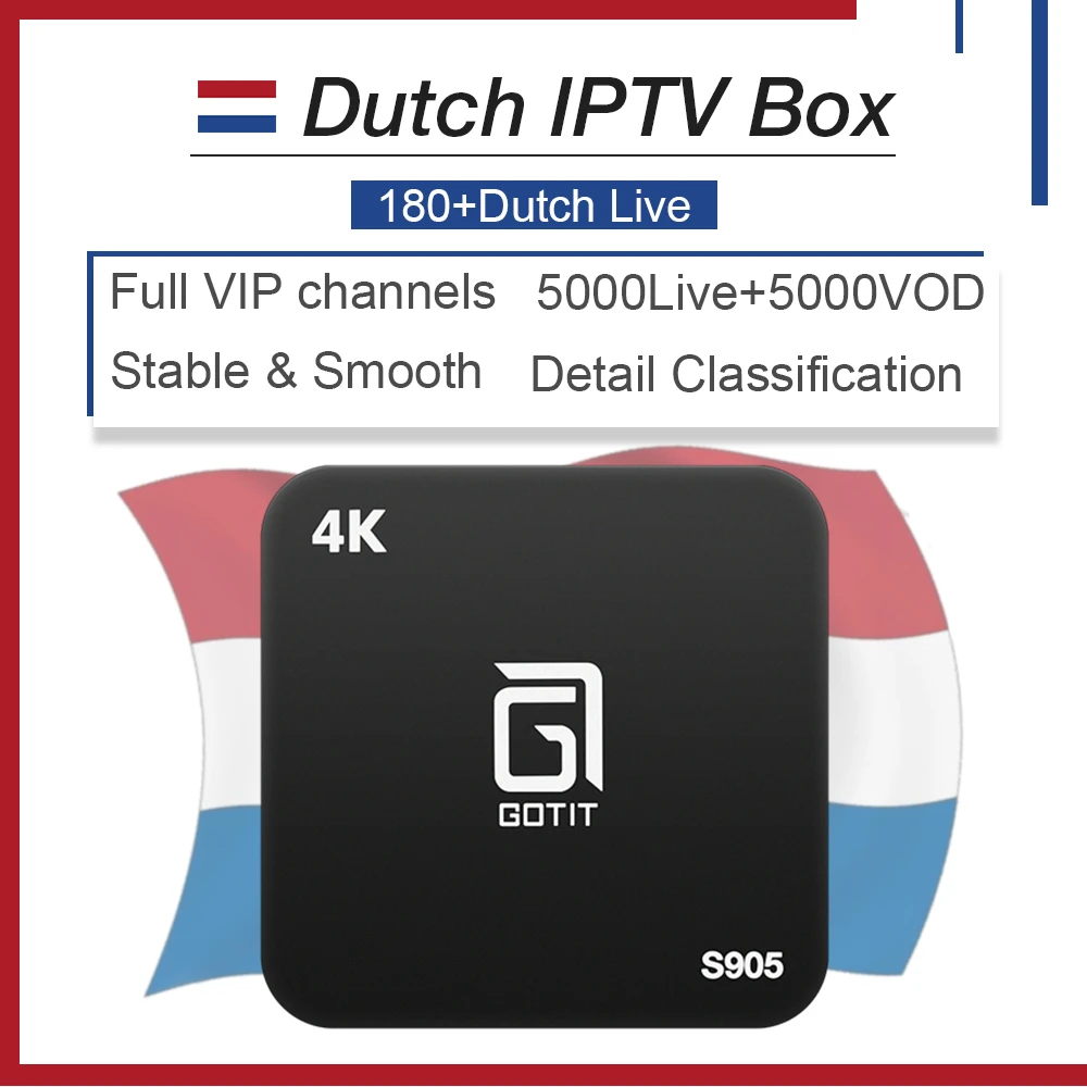 

S905 1GB/8GB Android TV BOX 7.1 Dutch Netherlands Holland IPTV Box 4K H.265 Amlogic S905X Quad-core 10K+ live iptv box free ship