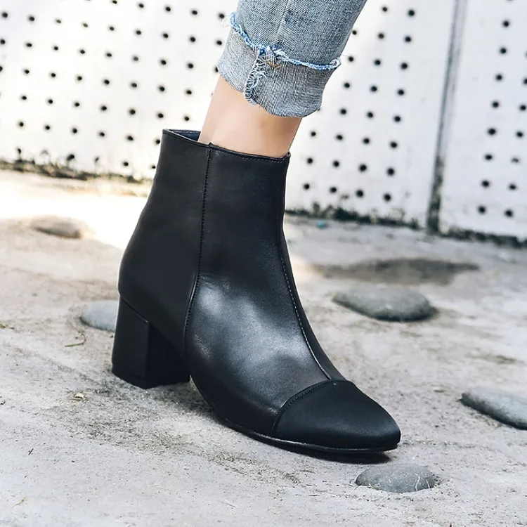 

Big Size 11 12 13 14 15 16 17 Mid-heeled Martin boots, thick-heeled short-barreled boots, matching colorful Ankle Boots