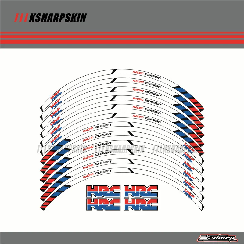 12 X толстый край внешний обод наклейки в полоску колесные наклейки подходят все honda Repsol HRC CBR250RR CBR400RR CBR600RR CBR1000RR - Цвет: K-LQT-HND-HRC-01