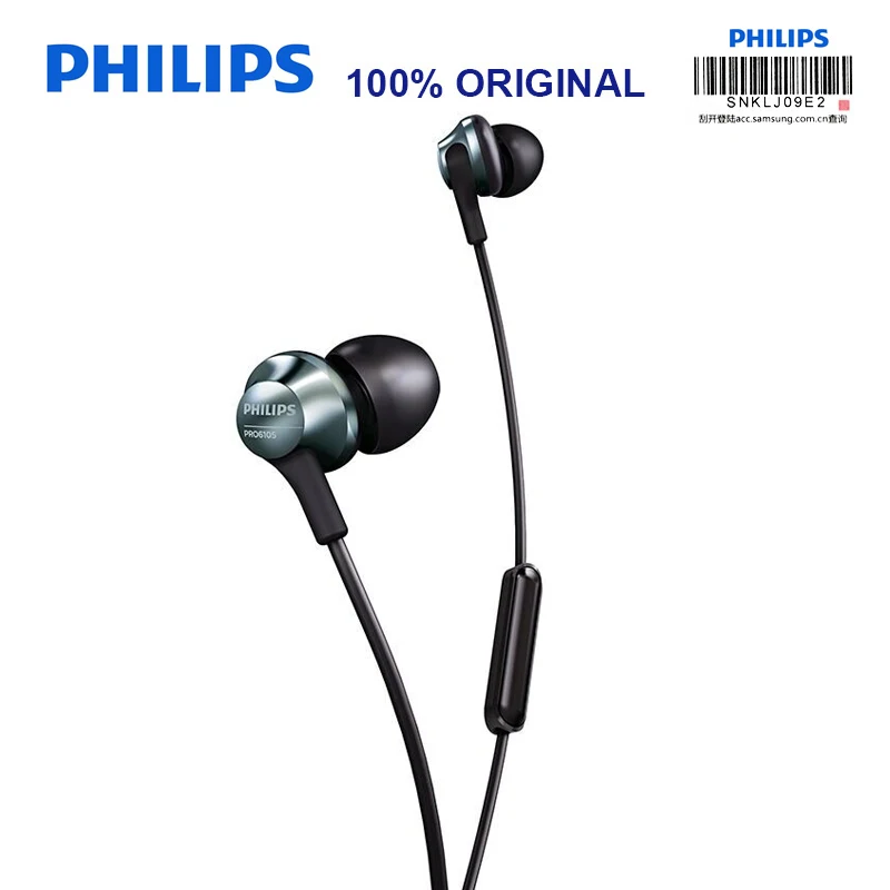 philips earphone with mic pro6105bk