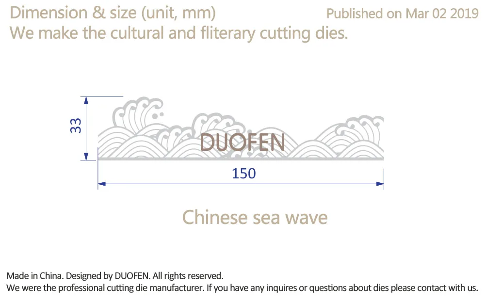 DUOFEN металлические режущие штампы китайский год долгая жизнь морская волна тиснение Трафарет DIY скрапбук бумага альбом бумажные поделки
