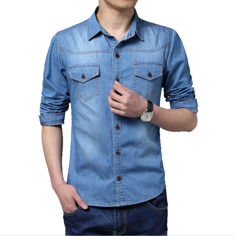 camisa tipo jean hombre