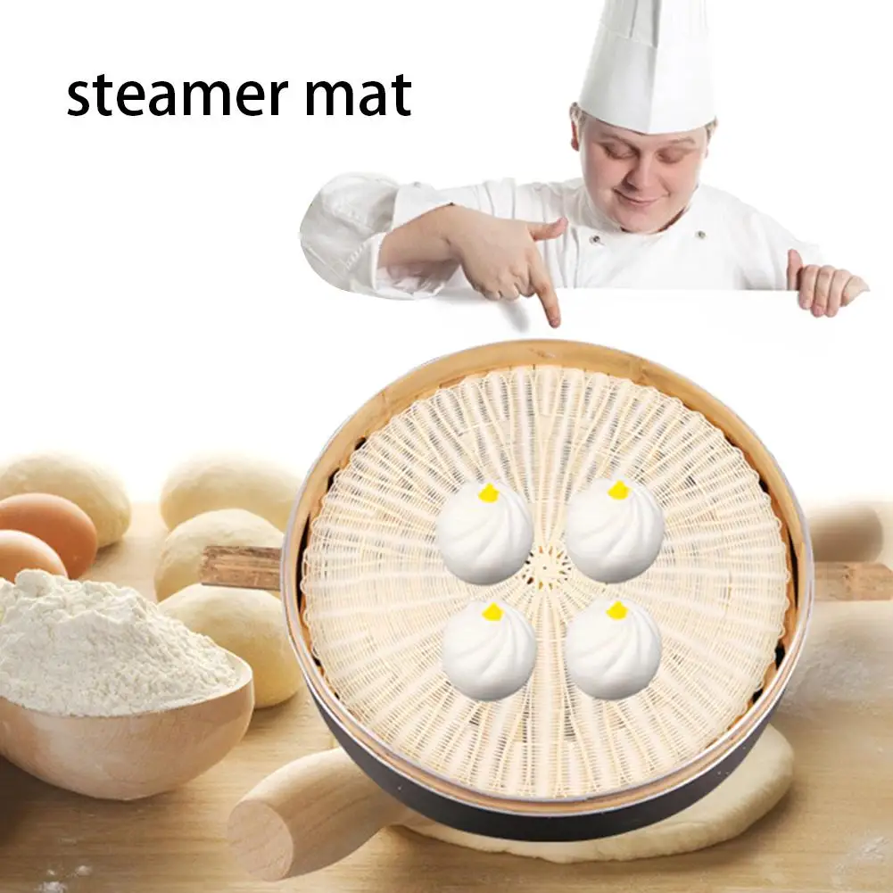 

26-48cm Steamer Mat Silicone Grid Rattan Pad Reusable Non-stick Kitchen Cooking Steam Mat For Cooker Stuffed Bun Kitchen Tool